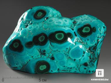 Хризоколла, Малахит. Хризоколла с малахитом, полировка 13,5х9,6х3,5 см