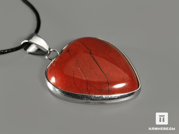 Кулон «Сердце» из красной яшмы в оправе, 10573, фото 3