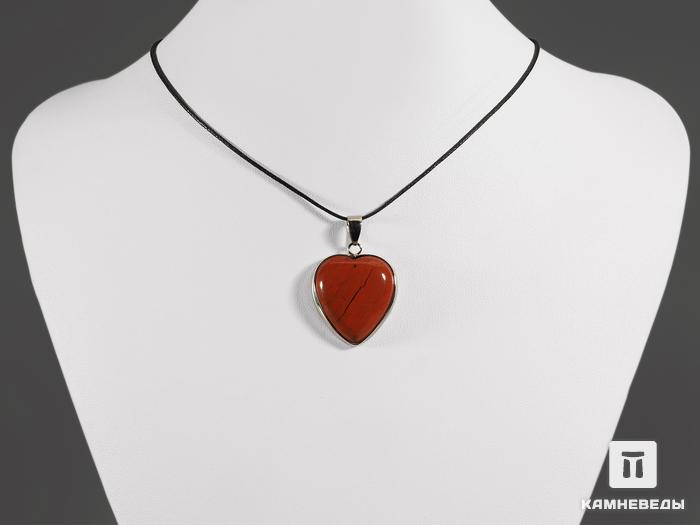 Кулон «Сердце» из красной яшмы в оправе, 10573, фото 4