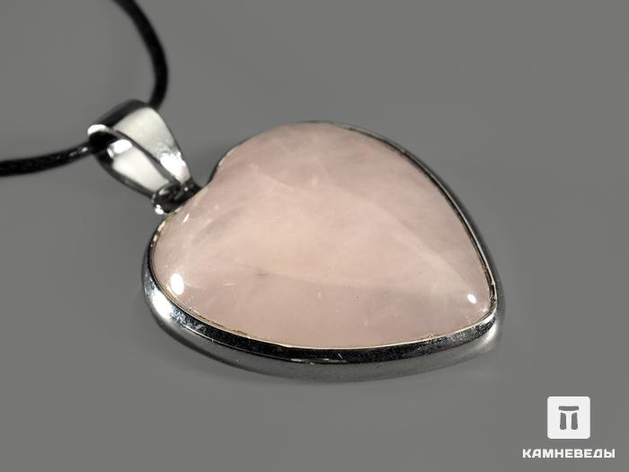 Кулон «Сердце» из розового кварца в оправе, 10574, фото 3