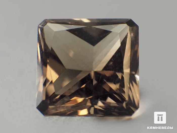 Раухтопаз (дымчатый кварц), огранка 6,5х6,5х4,5 мм (1,2 ct), 10785, фото 1