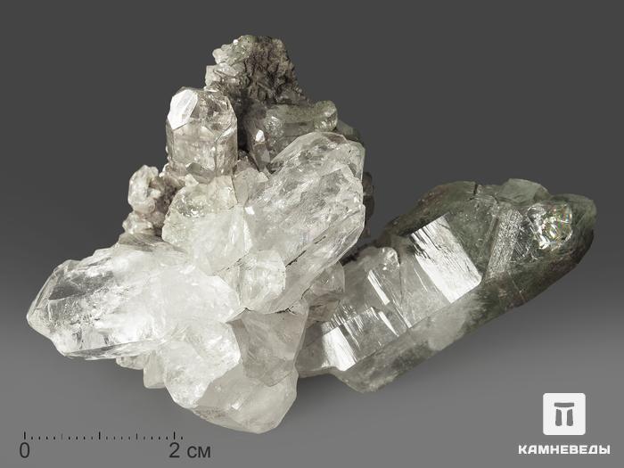 Горный хрусталь (кварц) с хлоритом, друза 7,2х4,9х4,7 см, 10854, фото 1