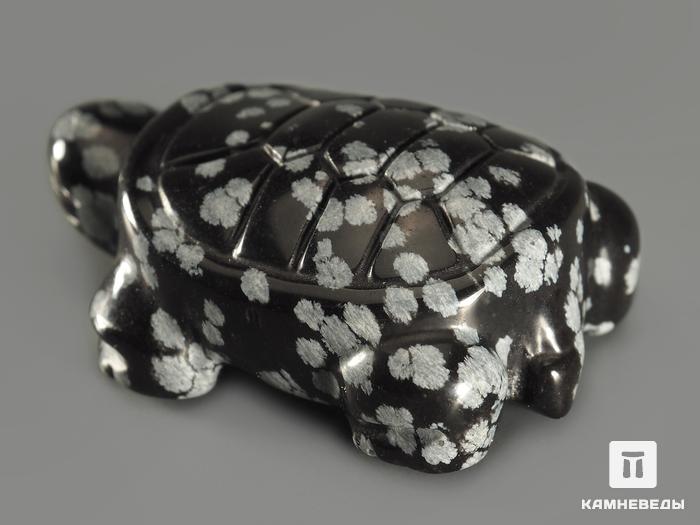 Черепаха из снежного обсидиана, 4х2,8х1,6 см, 10937, фото 2