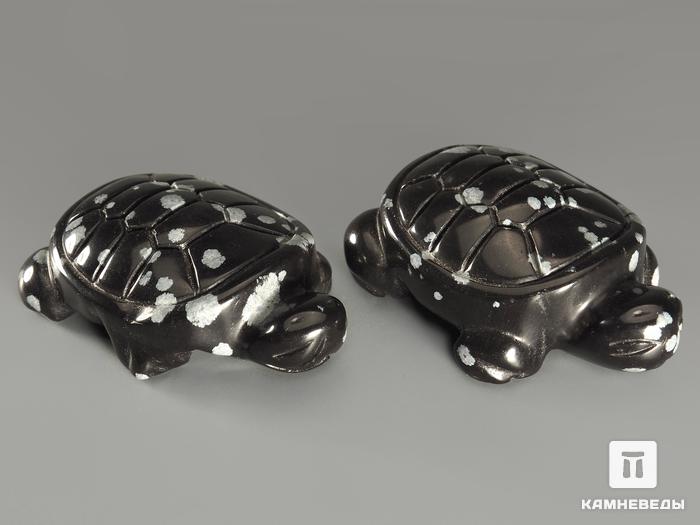 Черепаха из снежного обсидиана, 4х2,8х1,6 см, 10937, фото 3
