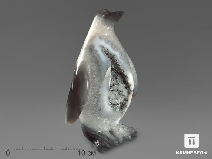 Пингвин из агата с жеодой кварца, 19,2х12,1х7,2 см, 10997, фото 2