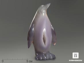 Пингвин из агата с жеодой кварца, 11,4х6,4х4,1 см