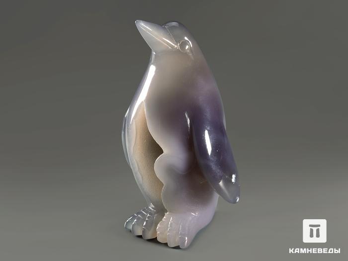 Пингвин из агата с жеодой кварца, 10,1х6,2х4,6 см, 10985, фото 2