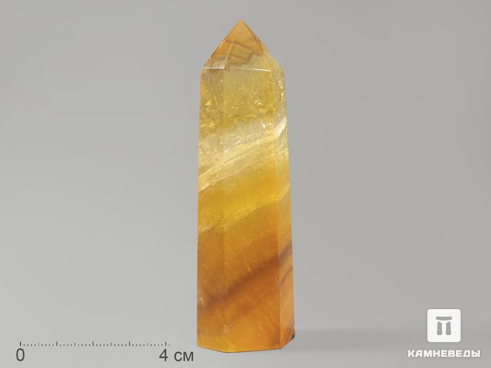 Флюорит жёлтый в форме кристалла, 9-10 см (120-140 г), 11005, фото 2