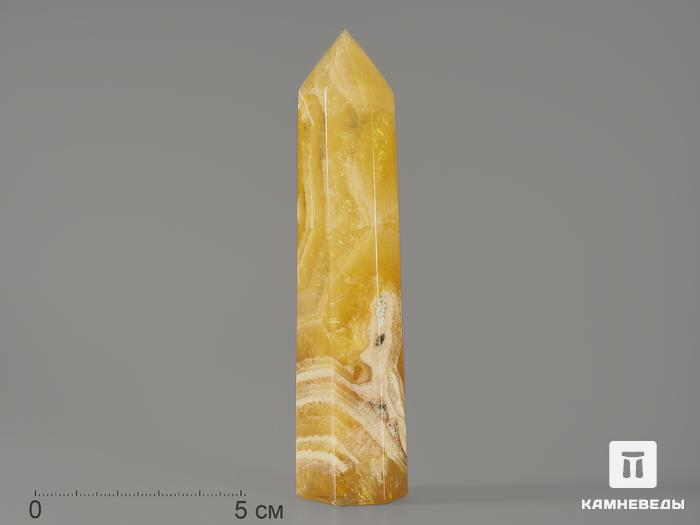 Флюорит жёлтый в форме кристалла, 12,5х2,9х2,5 см, 11007, фото 1