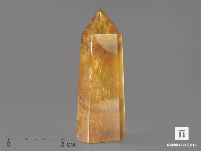 Флюорит жёлтый в форме кристалла, 7,5-9 см (90-100 г), 11002, фото 1