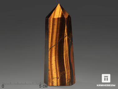 Тигровый глаз. Тигровый глаз в форме кристалла, 10,6х4,1х3 см