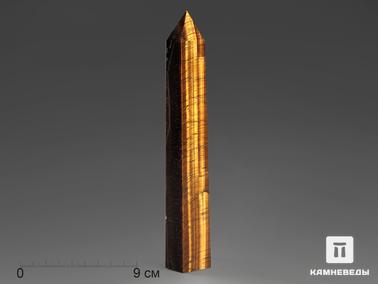 Тигровый глаз. Тигровый глаз в форме кристалла, 18,8х3,7х2,9 см