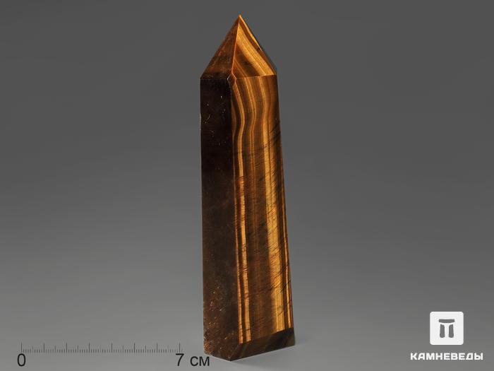 Тигровый глаз в форме кристалла, 14,7х4,2х3,2 см, 11033, фото 2
