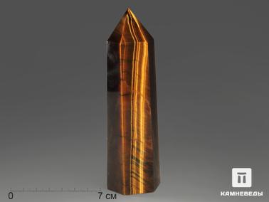 Тигровый глаз. Тигровый глаз в форме кристалла, 14,7х4,2х3,2 см