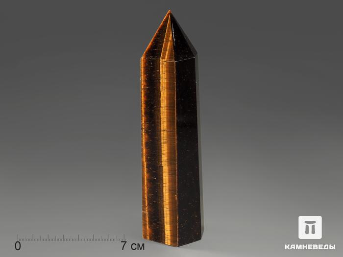 Тигровый глаз в форме кристалла, 14,8х4х3,3 см, 11029, фото 2