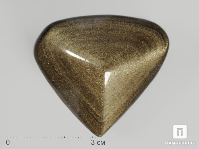 Сердце из золотистого обсидиана, 5,1х4,6х3,2 см, 11050, фото 1
