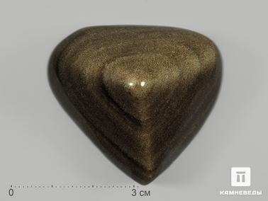 Обсидиан. Сердце из золотистого обсидиана, 4,8х4,3х3,2 см