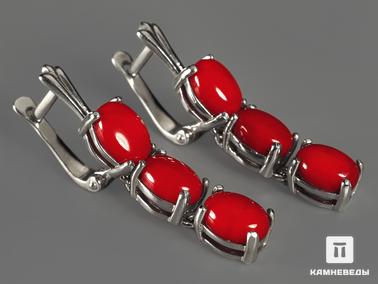 Кораллы. Серьги с красным кораллом