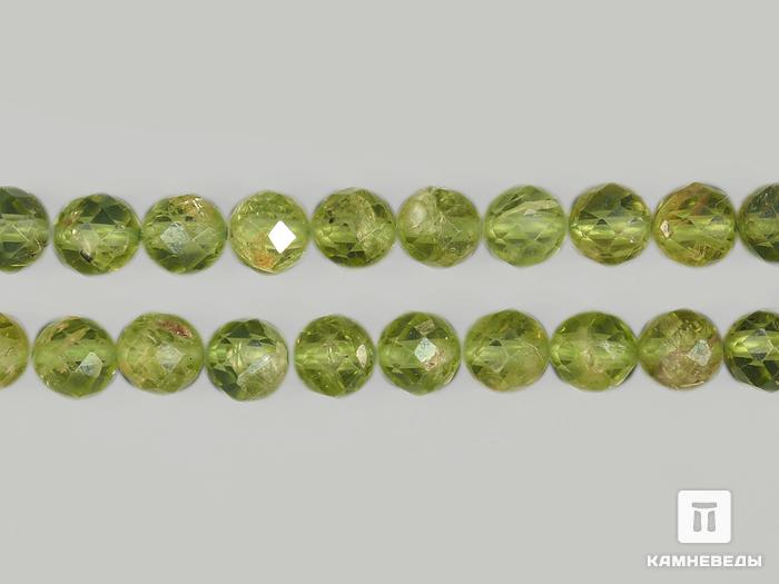 Бусины из хризолита (оливина), 86 шт. на нитке, 4-5 мм, 11340, фото 1