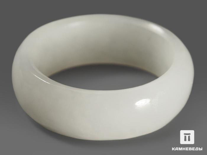 Кольцо из белого нефрита, ширина 6-7 мм, 7979, фото 2