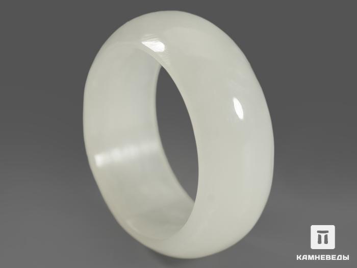 Кольцо из белого нефрита, ширина 8-9 мм, 11765, фото 1