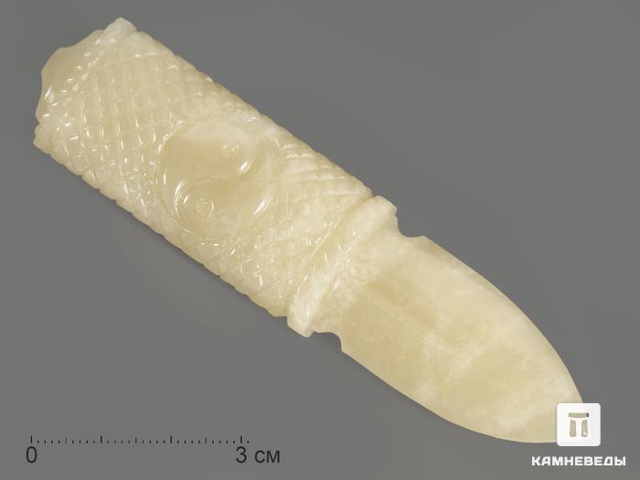 Нож из белого нефрита для чая пуэр, 9,2х2,2х1,1 см, 11657, фото 1