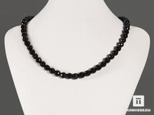 Бусы из чёрного агата (чёрного оникса), огранка