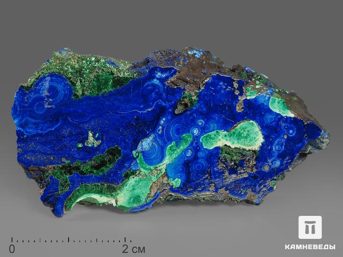 Азурмалахит, полированный срез 5,5х2,7х1,9 см, 11684, фото 1
