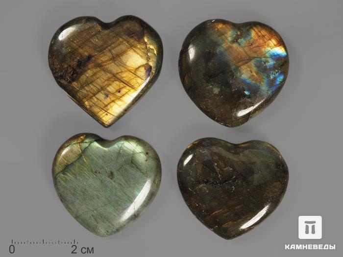 Сердце из лабрадора, 4х3,8 см, 12031, фото 1