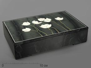 Шкатулка из натуральных камней «Колокольчики», 20,2х12,6х4,7 см