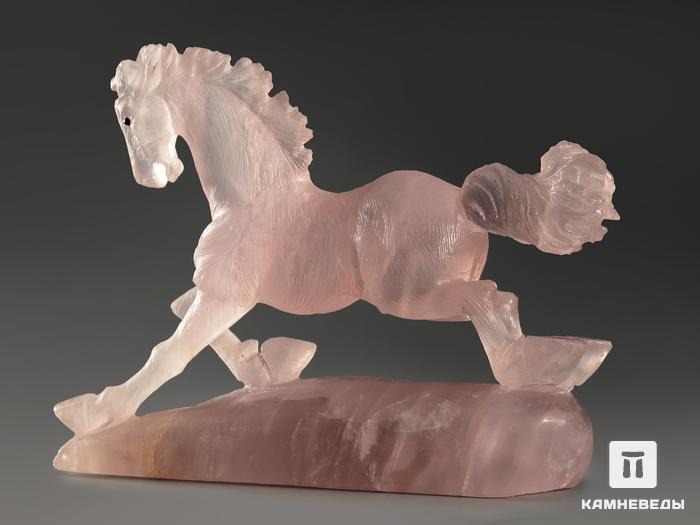 Конь из розового кварца, 16х11х3,4 см, 10823, фото 2