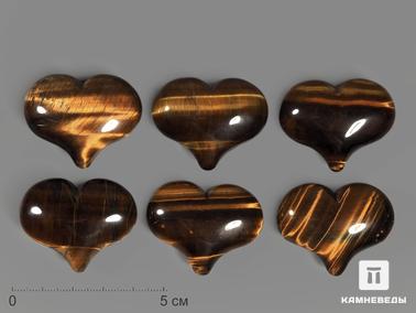 Тигровый глаз. Сердце из тигрового глаза, 4х3,3х1,7 см