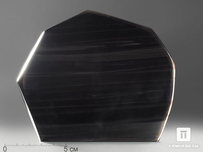 Срез обсидиана (обсидиановое зеркало), 13х10х1 см, 4600, фото 2