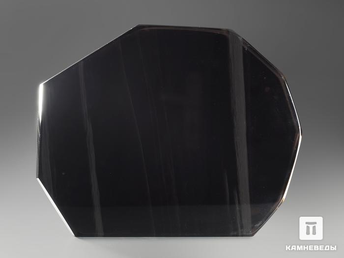 Срез обсидиана (обсидиановое зеркало), 13х10х1 см, 4600, фото 4