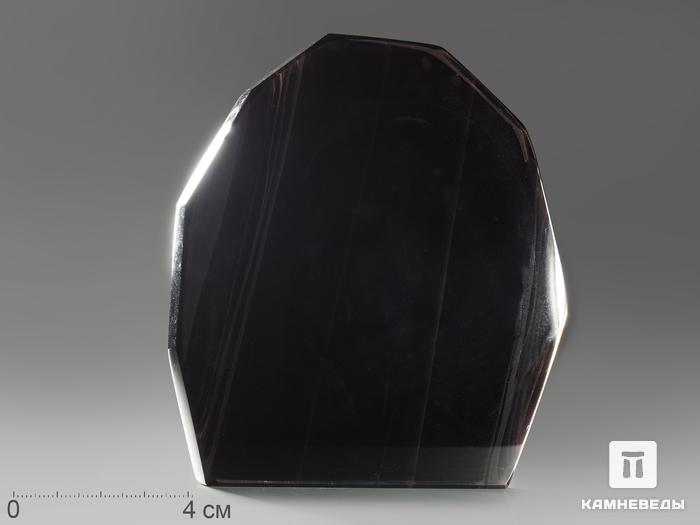 Срез обсидиана (обсидиановое зеркало), 11,2х10,7х1 см, 1978, фото 2