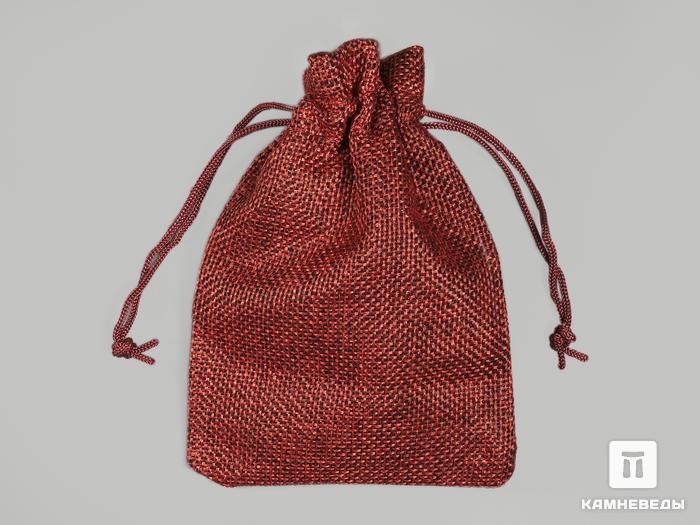 Мешочек тёмно-красный «льняной», 13,5х9,5 см, 13013, фото 2