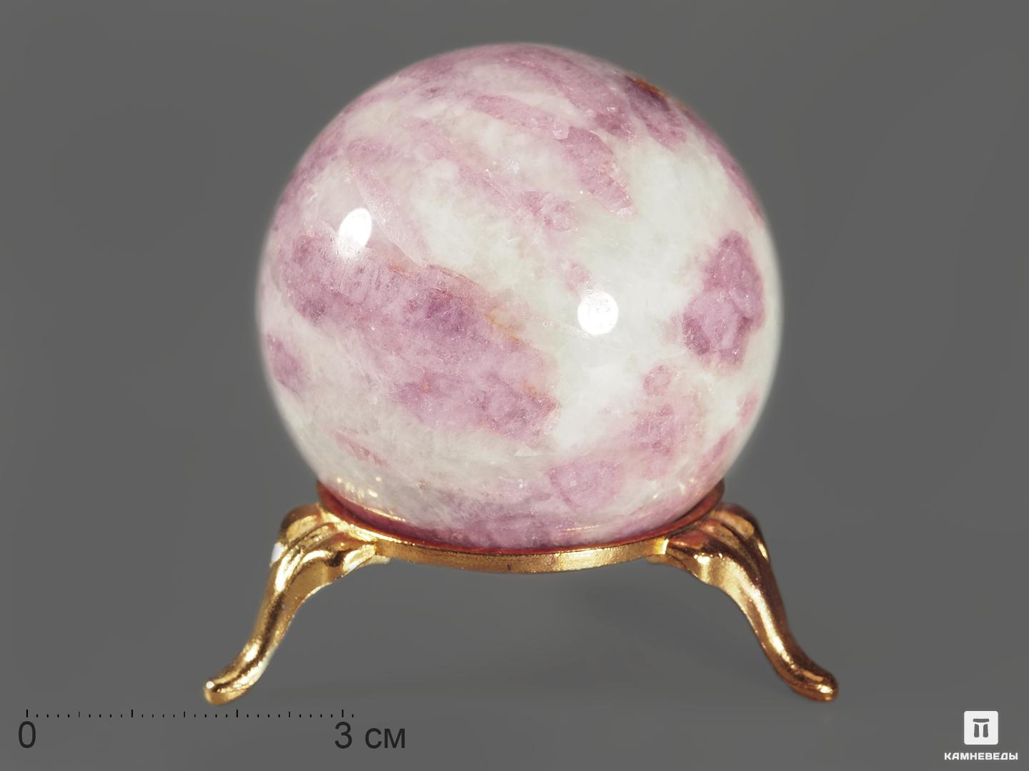 Шар из турмалина (рубеллита) в кварце, 52 мм шар из розового турмалина рубеллита лепидолита альбита и кварца 67 мм