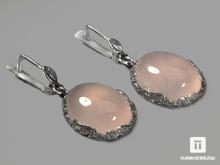 Серьги с розовым кварцем