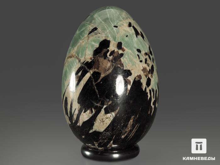 Яйцо из эгирина с эвколитом в полевом шпате, 6,2х4,2 см, 13037, фото 2
