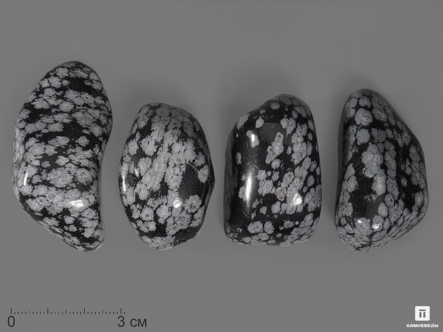 Обсидиан снежный, крупная галтовка 4-5,5 см (35-40 г), 13421, фото 1