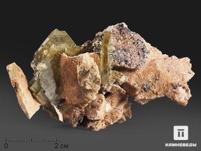Барит, кристаллы на породе 7,5х4,5х3,1 см