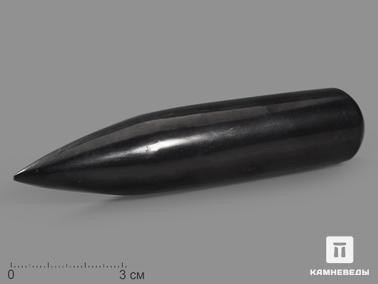 Шунгит. Массажный карандаш из шунгита, 10,3х2,2 см