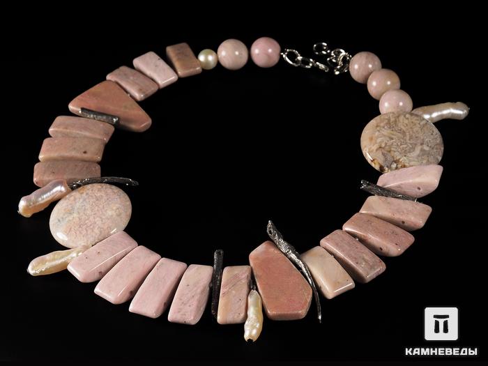 Колье «Любовь матери» из родонита, агата и жемчуга, 13561, фото 1