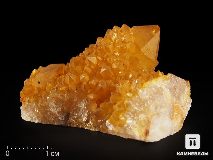 Цитриновидный кварц (кактусовый), сросток кристаллов 4,8х3,3х2,7 см, 13808, фото 1