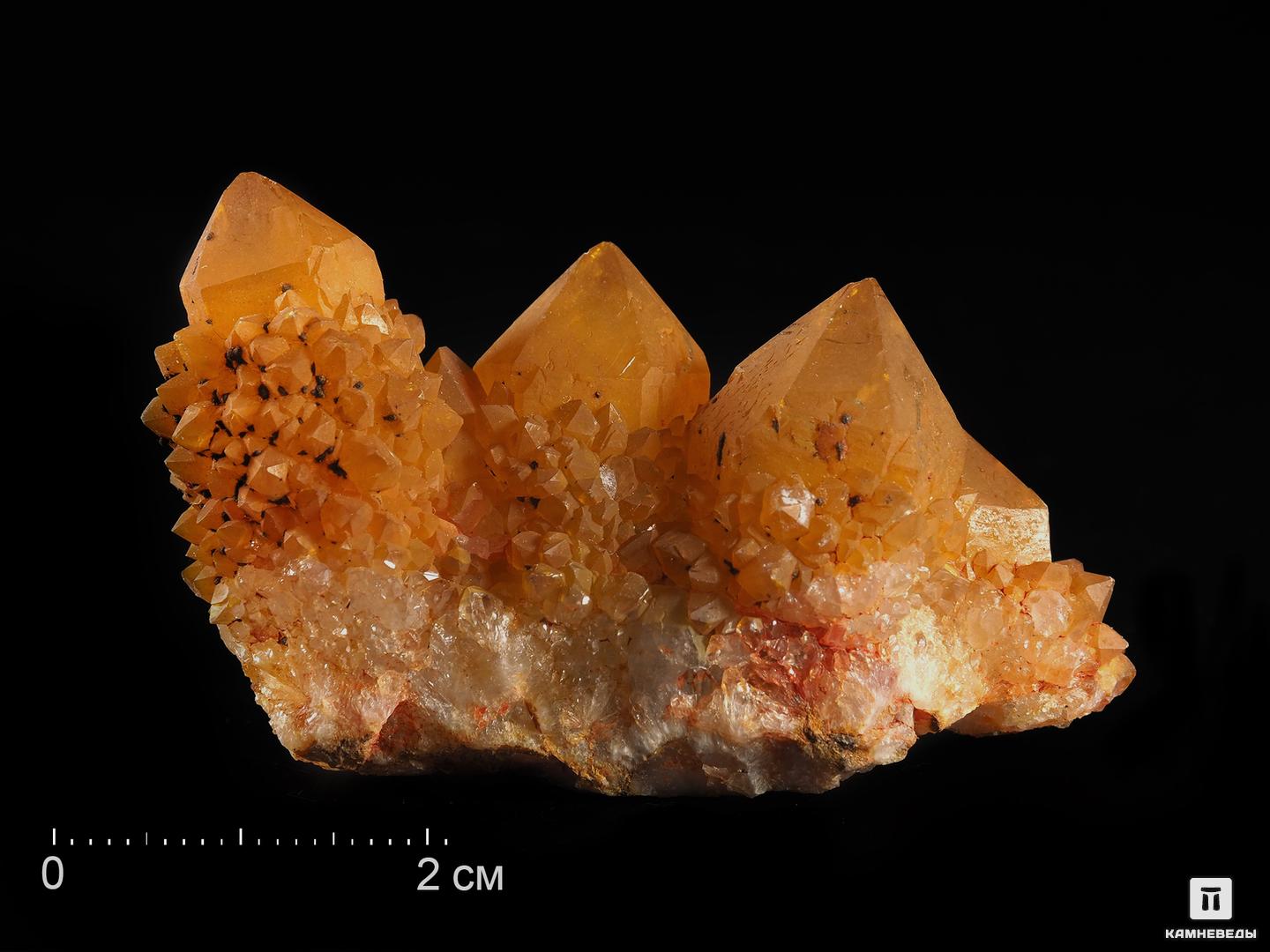 Цитриновидный кварц (кактусовый), друза 6х3,5х2,5 см, 13803, фото 1