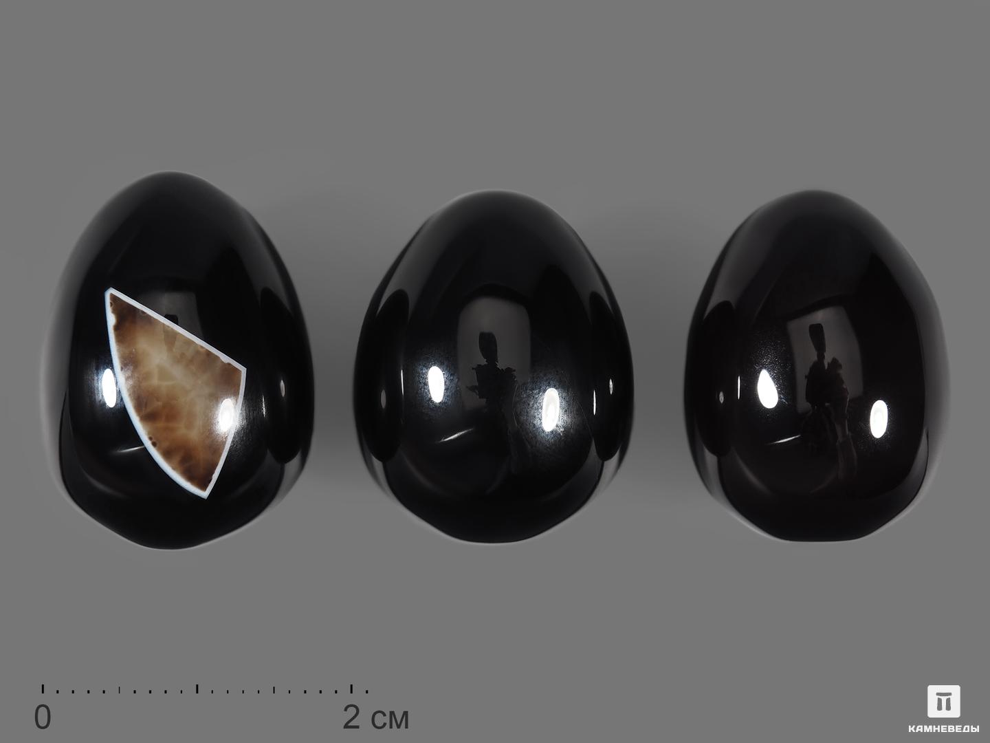 Яйцо из чёрного агата (чёрного оникса), 2,5х1,8 см, 14077, фото 1