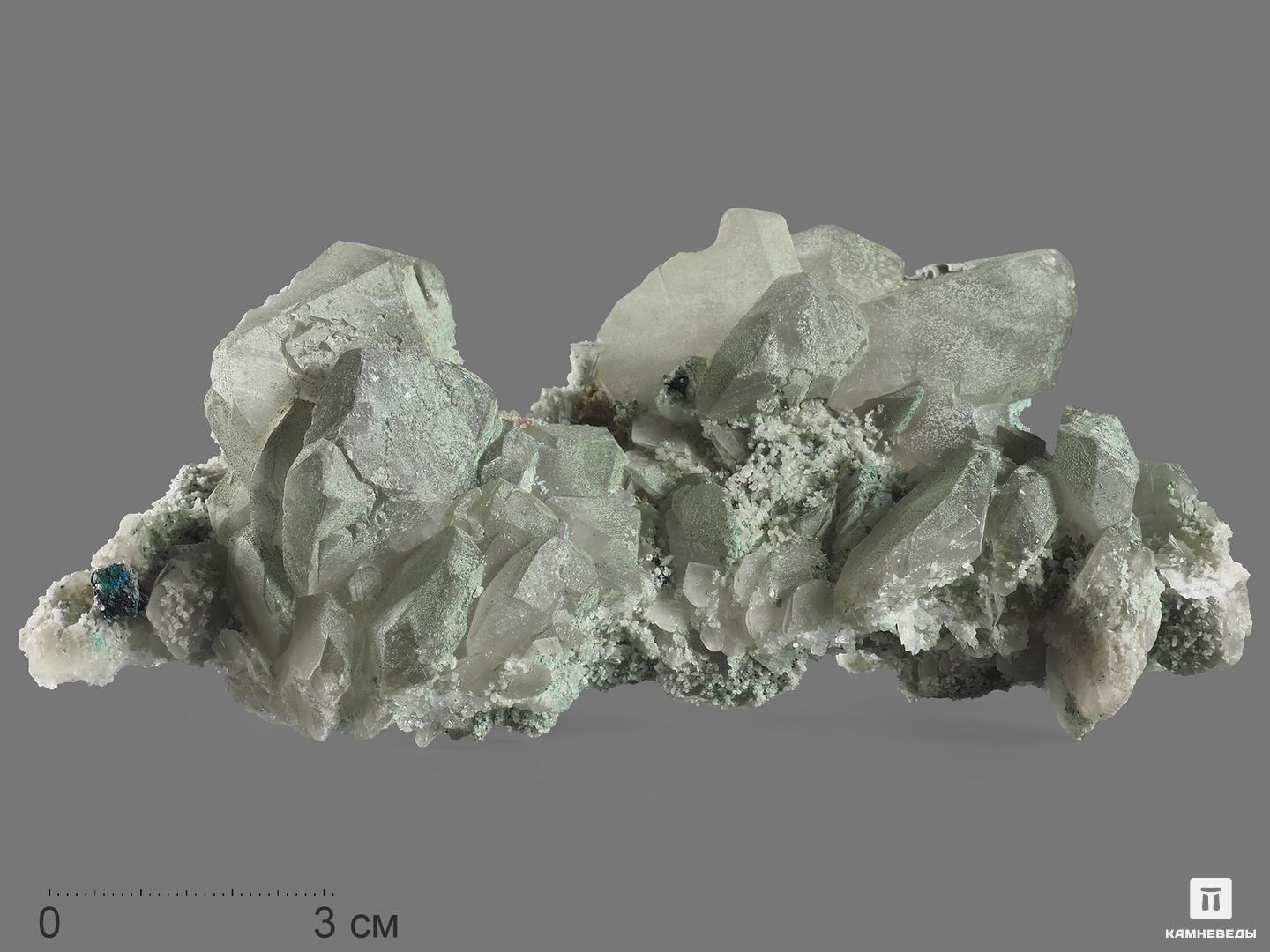 Кальцит, друза 13,5х11,9х4,5 см псевдоморфоза кварца по кристаллам данбурита 14 5х14 5х11 см