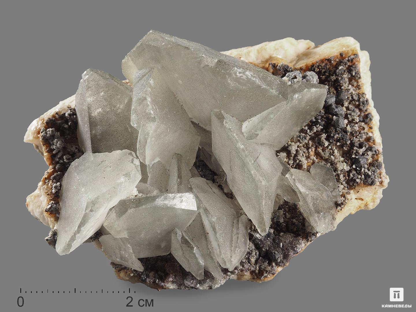 Кальцит, сросток кристаллов на породе 7,1х6,8х5,6 см кальцит кристаллы на породе 17х9 8х7 5 см