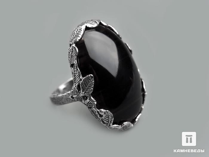 Кольцо с чёрным обсидианом, 12777, фото 1