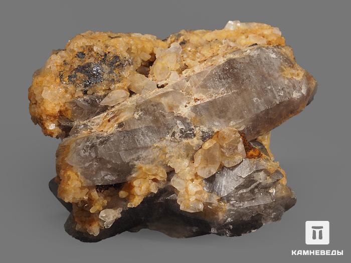 Топаз с дымчатым кварцем (раухтопазом), сросток кристаллов 6,5х5,7х4,8 см, 12481, фото 2